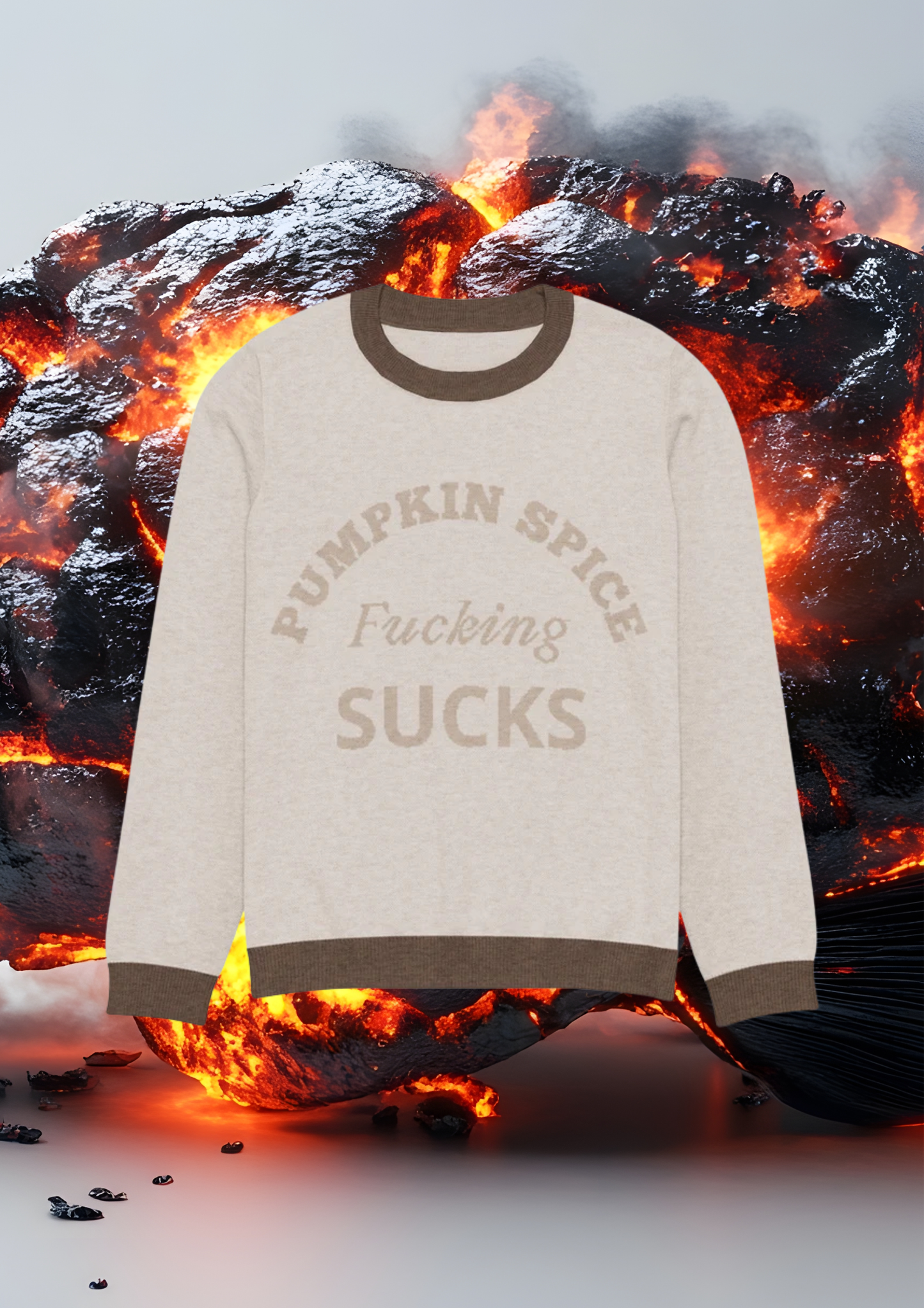 “Pumpkin Spice Fucking Sucks” Knit Sweater- Limited Fall Compliance Issue